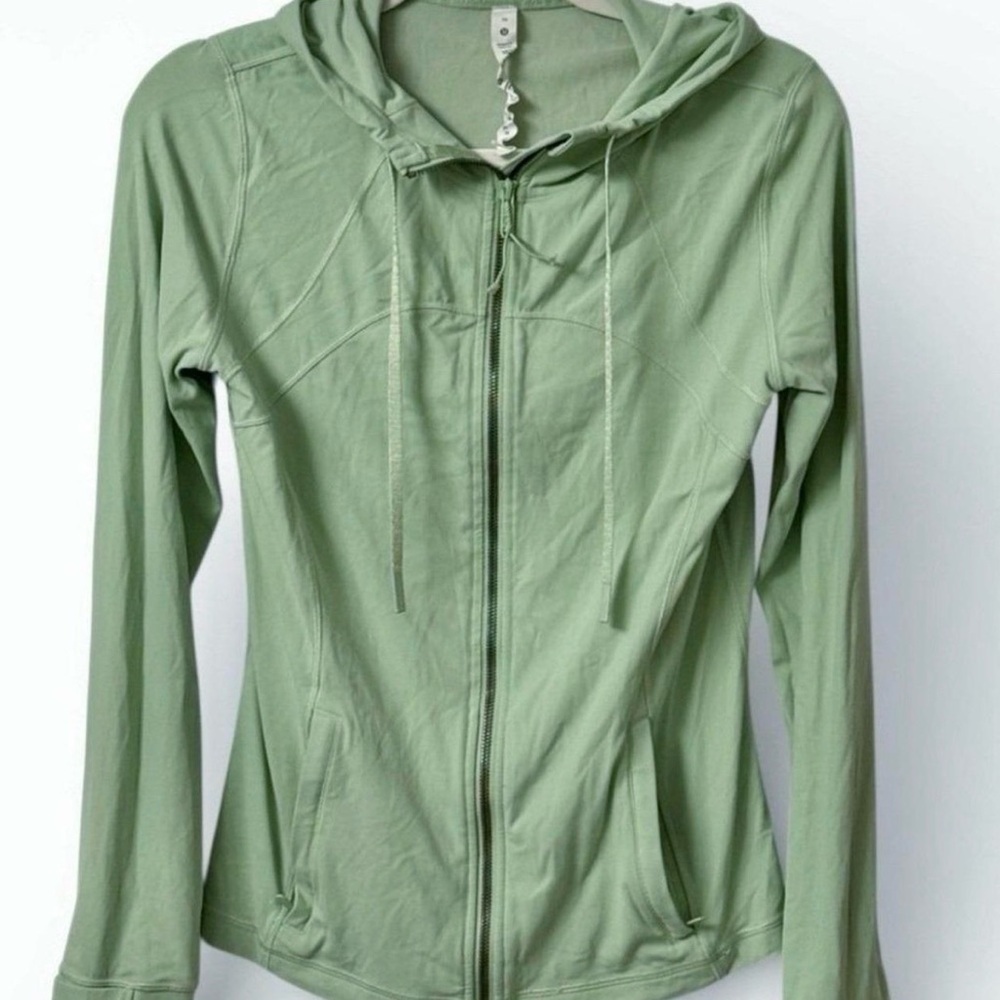 Lululemon Define Hooded Nulu Jacket 10 Creamy Mint Zip Front Active Running Gym
